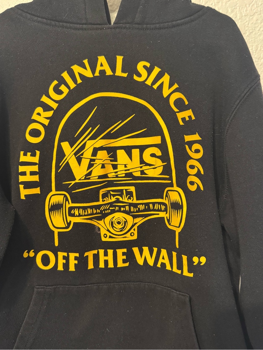 Vans Black Hoodie with Yellow Graphic - Off The Wall - Picture 2 of 5